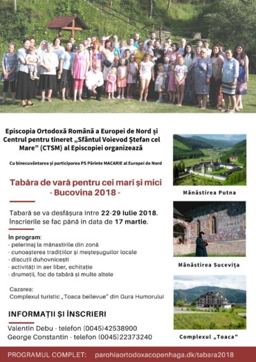 Tabăra de vară pentru cei mari și mici – Bucovina 2018