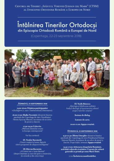 Întâlnirea Tinerilor Ortodocși din Episcopia Ortodoxă Română a Europei de Nord (Copenhaga, 22-23 septembrie 2018)