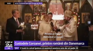 Custodele Coroanei, printre românii din Danemarca la Slujba Învierii, reportaj TV