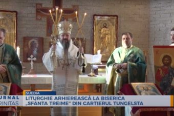 Liturghie arhierească la Biserica „Sfânta Treime” din cartierul Tungelsta (preluare TRINITAS.TV)