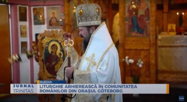 Liturghie arhierească în comunitatea românilor din orașul Göteborg (preluare TRINITAS.TV)