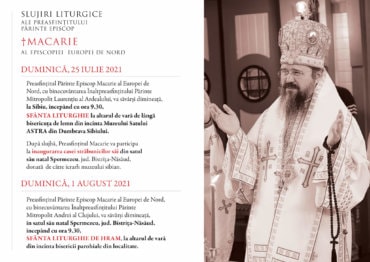 SLUJIRI LITURGICE ALE PREASFINȚITULUI PĂRINTE EPISCOP MACARIE AL EPISCOPIEI EUROPEI DE NORD