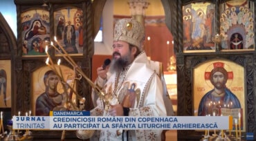 Credincioșii români din Copenhaga au participat la Sfânta Liturghie Arhierească (preluare TRINITAS.TV)