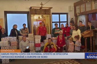 Daruri pentru copiii din România, oferite de Episcopia Ortodoxă Română a Europei de Nord (preluare TRINITAS.TV)