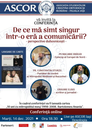 Conferință duhovnicească online și lansare de carte la Iași