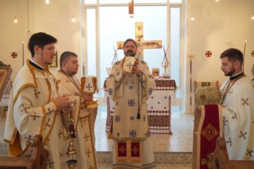 Sărbătoarea Sfintei Mari Mucenițe Ecaterina și a Sfântului Mare Mucenic Mercurie în biserica parohiei din Tønder, Regatul Danemarcei
