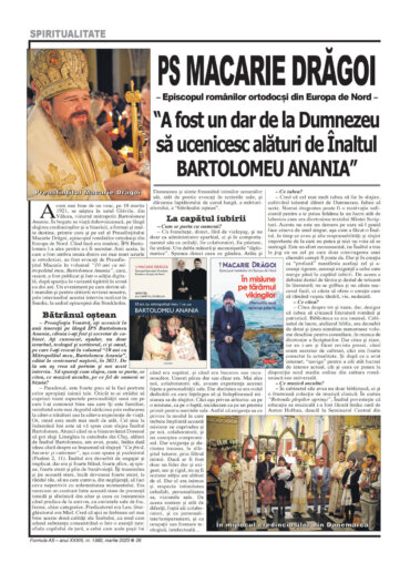 PS Macarie: “A fost un dar de la Dumnezeu să ucenicesc alături de Înaltul BARTOLOMEU ANANIA” (interviu în FORMULA AS)